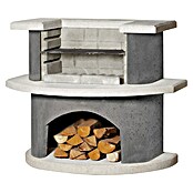 Buschbeck Grillbar Kopenhagen (Ohne Edelstahlsimsblech, L x B x H: 65 x 110 x 93 cm, Hauptgrillfläche: 54 x 34 cm, Weiß/Grau) | BAUHAUS
