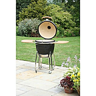 Holzkohlegrill Kamado XL (B x T x H: 130 x 72 x 121 cm, Durchmesser Grillfläche: 47 cm, Schwarz)