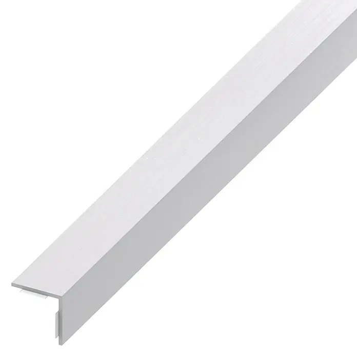 Winkelprofil - 1.000 x 20 x 20 mm, Stärke: 1,5 mm, Kunststoff, Edelstahloptik - Weißes Eckprofil aus Aluminium für saubere Abschlüsse. Ideal für Wand- und Bodenbeläge, schützt Kanten und sorgt für ein modernes Erscheinungsbild.