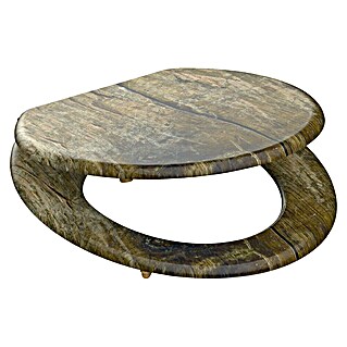 Schütte WC-Sitz Solid Wood (Ohne Absenkautomatik, MDF, Braun)