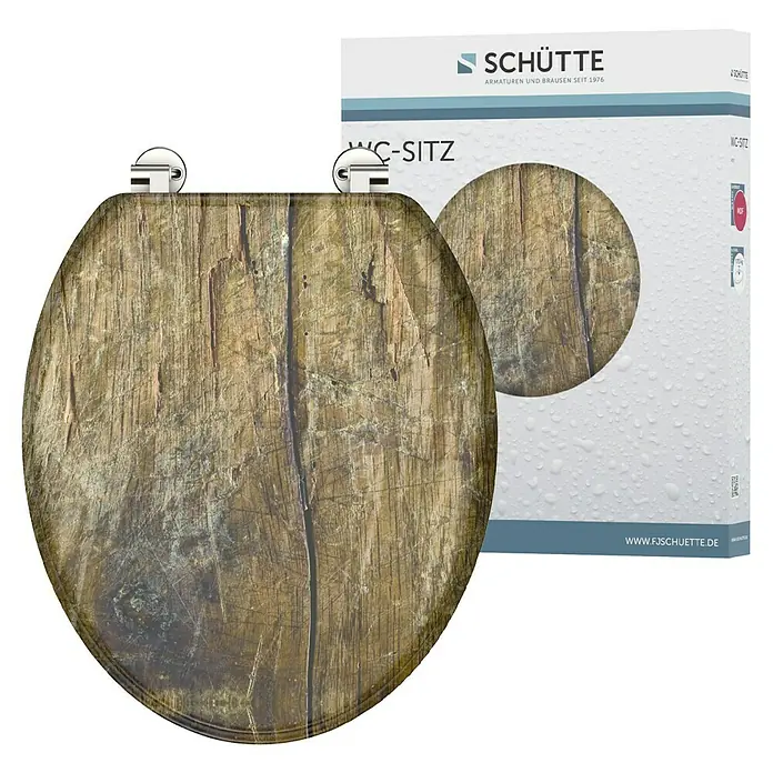 Schütte WC-Sitz Solid Wood - MDF, Braun, Ohne Absenkautomatik - WC-Sitz in Holzoptik von Schütte, stilvoll und funktional für jedes Badezimmer. Die hochwertige Verarbeitung sorgt für Langlebigkeit.