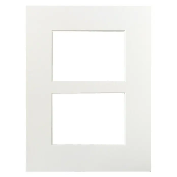Nielsen Passepartout - Antikweiß, L x B: 40 x 30 cm, Bildformat: 2 Bilder à 13 x 18 cm - Weiße Tür mit zwei rechteckigen Aussparungen. Die schlichte Tür besticht durch ihr modernes Design und die klaren Linien.