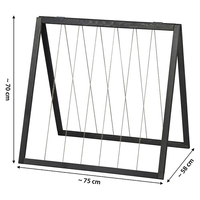 Dobar Rankhilfe (58 x 70 cm, Holz, Anthrazit) | BAUHAUS