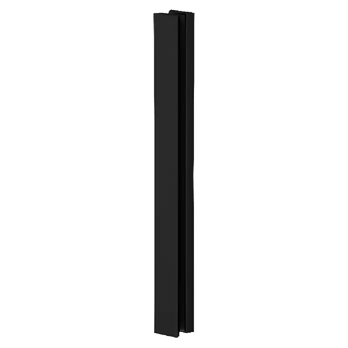 Entravia Griffleisten-Set - Schwarz, 400 x 37 mm - Mattschwarzes, rechteckiges Profil mit tiefer vertikaler Nut auf der rechten Seite.