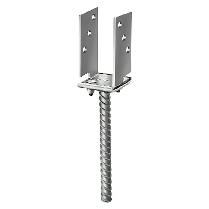 Stabilit U-Pfostenträger - 60 mm - 140 mm - Metallpfostenanker mit Gewindestab zur sicheren Befestigung von Pfosten im Außenbereich. Robuste Konstruktion für hohe Stabilität.