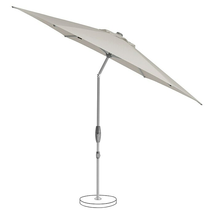 Suncomfort Marktschirm Shell-Turn (Hellgrau, Durchmesser Bespannung: 330 cm) | BAUHAUS