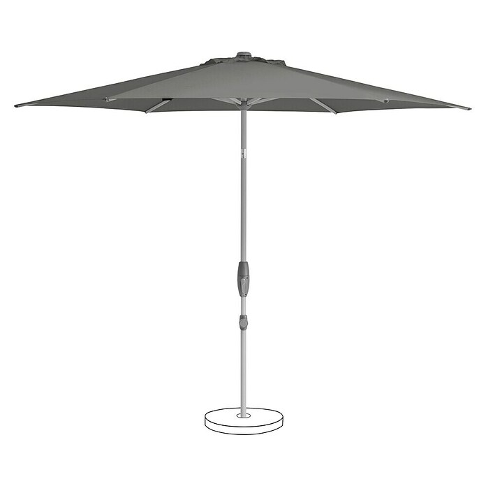 Suncomfort Marktschirm Shell-Turn (Steingrau, Durchmesser Bespannung: 300 cm) | BAUHAUS