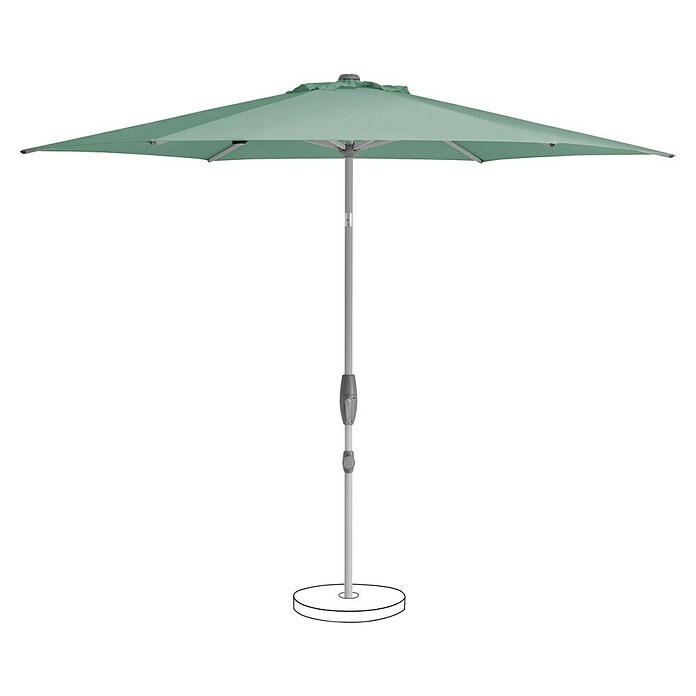 Suncomfort Marktschirm Shell-Turn (Frost Grün, Durchmesser Bespannung: 300 cm) | BAUHAUS