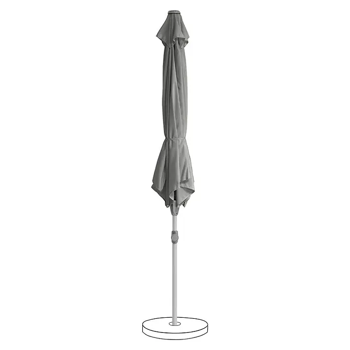 Suncomfort Marktschirm Shell-Turn - Steingrau, Durchmesser Bespannung: 300 cm - Geschlossener grauer Sonnenschirm mit Ständer. Der perfekte Schattenspender für sonnige Tage im Garten oder auf der Terrasse.