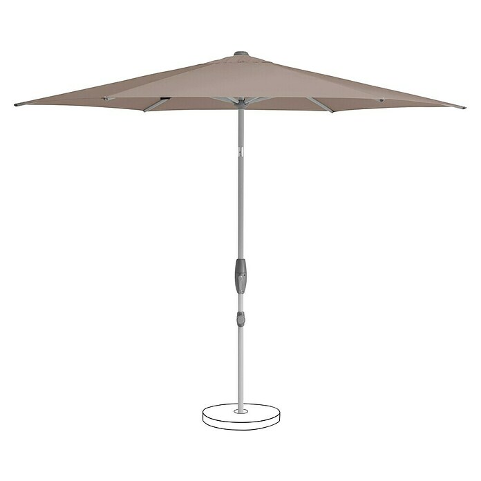 Suncomfort Marktschirm Shell-Turn (Light Taupe, Durchmesser Bespannung: 300 cm) | BAUHAUS