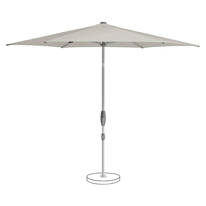 Suncomfort Marktschirm Shell-Turn (Hellgrau, Durchmesser Bespannung: 330 cm) | BAUHAUS