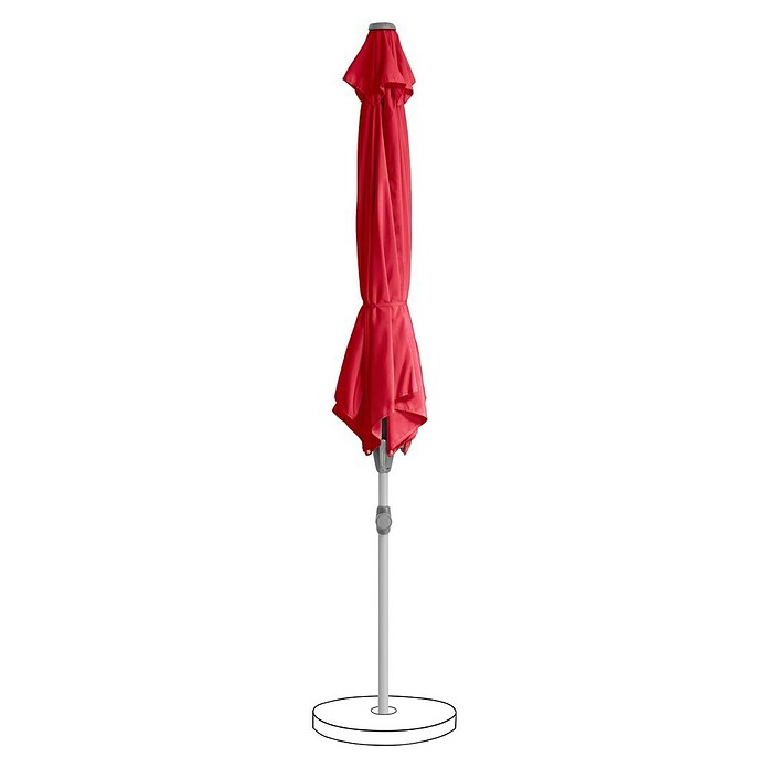 Suncomfort Marktschirm Shell-Turn (Aurora Rot, Durchmesser Bespannung: 330 cm) | BAUHAUS