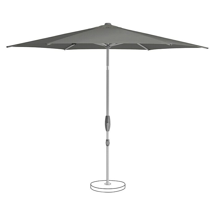 Suncomfort Marktschirm Shell-Turn (Steingrau, Durchmesser Bespannung: 300 cm) | BAUHAUS