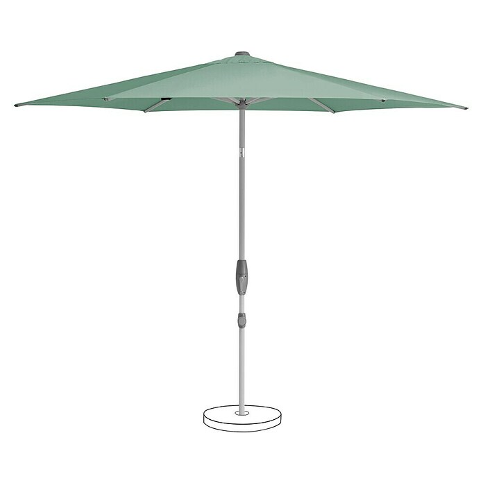 Suncomfort Marktschirm Shell-Turn (Frost Grün, Durchmesser Bespannung: 300 cm) | BAUHAUS