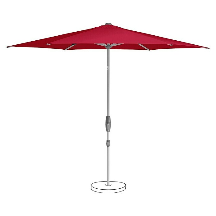 Suncomfort Marktschirm Shell-Turn (Aurora Rot, Durchmesser Bespannung: 330 cm) | BAUHAUS
