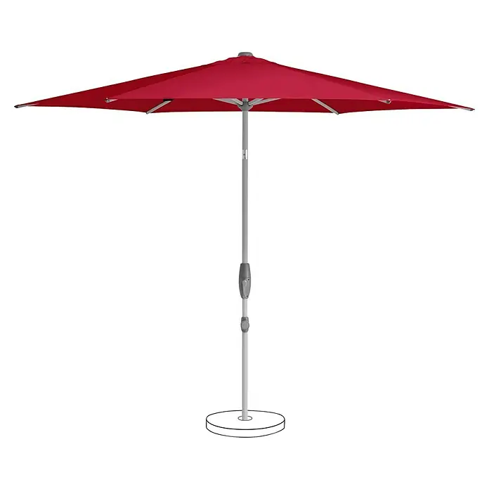 Suncomfort Marktschirm Shell-Turn - Aurora Rot, Durchmesser Bespannung: 300 cm - Roter Gartenschirm mit stabilem Ständer. Ideal für sonnige Tage im Garten oder auf der Terrasse, spendet Schatten und schützt vor UV-Strahlen.
