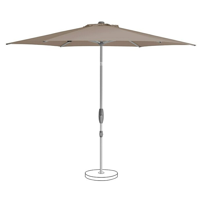 Suncomfort Marktschirm Shell-Turn (Light Taupe, Durchmesser Bespannung: 330 cm) | BAUHAUS
