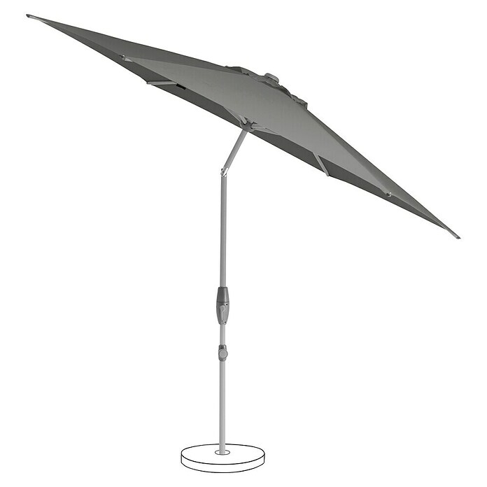 Suncomfort Marktschirm Shell-Turn (Steingrau, Durchmesser Bespannung: 300 cm) | BAUHAUS