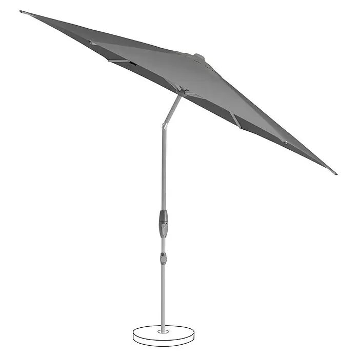 Suncomfort Marktschirm Shell-Turn - Steingrau, Durchmesser Bespannung: 330 cm - Grauer Sonnenschirm mit modernem Design, ideal für den Außenbereich. Bietet Schatten und Schutz vor der Sonne.