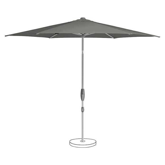 Suncomfort Marktschirm Shell-Turn (Steingrau, Durchmesser Bespannung: 330 cm) | BAUHAUS