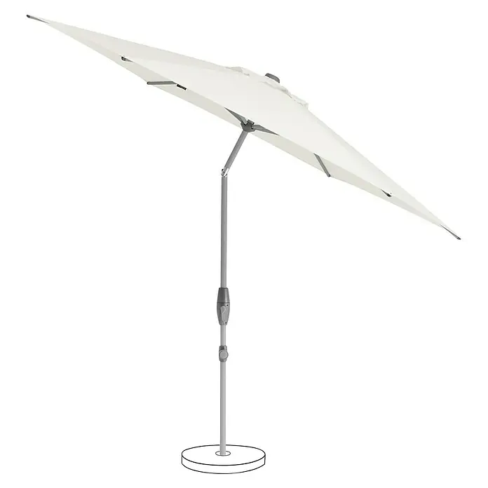Suncomfort Marktschirm Shell-Turn - Ecru, Durchmesser Bespannung: 300 cm - Freistehender, neigbarer, weißer Sonnenschirm mit Metallgestell und rundem Fuß für Garten oder Terrasse.