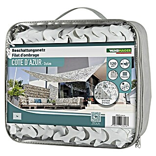 Windhager Zaštita od sunca, jedro Cote d'Azur (D x Š: 3 x 4 m, Poliester, Siva, bijela)
