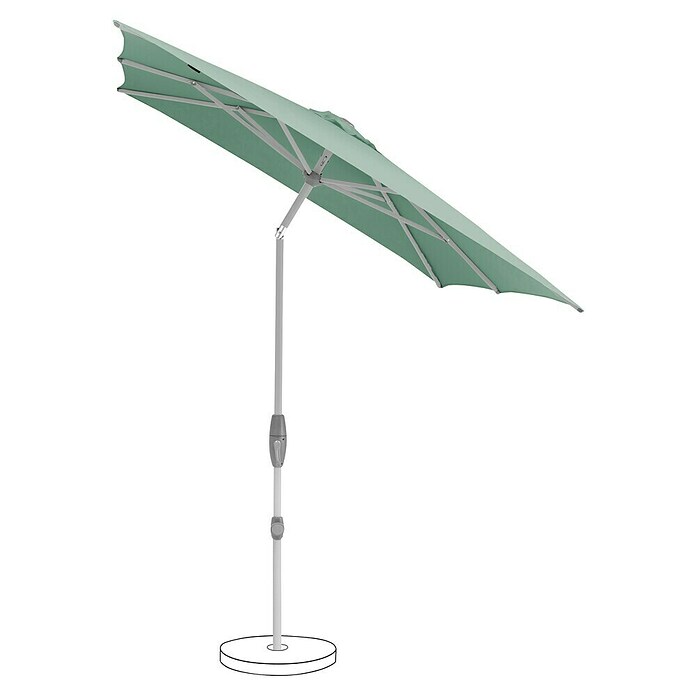 Suncomfort Marktschirm Shell-Turn (Frost Grün, Bespannungsmaß (L x B): 250 x 200 cm) | BAUHAUS