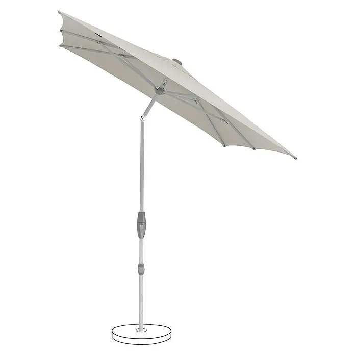 Suncomfort Marktschirm Shell-Turn - Hellgrau, Bespannungsmaß (L x B): 250 x 200 cm - Der abgebildete, elegante Sonnenschirm bietet optimalen Schutz vor der Sonne und sorgt für eine angenehme Atmosphäre im Freien.