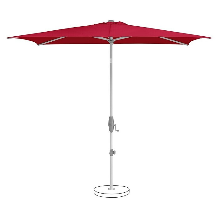 Suncomfort Marktschirm Shell-Turn (Aurora Rot, Bespannungsmaß (L x B): 250 x 200 cm) | BAUHAUS