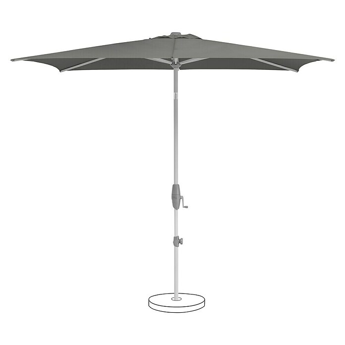 Suncomfort Marktschirm Shell-Turn (Steingrau, Bespannungsmaß (L x B): 250 x 200 cm) | BAUHAUS