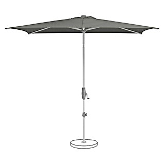 Suncomfort Marktschirm Shell-Turn (Steingrau, Bespannungsmaß (L x B): 250 x 200 cm)