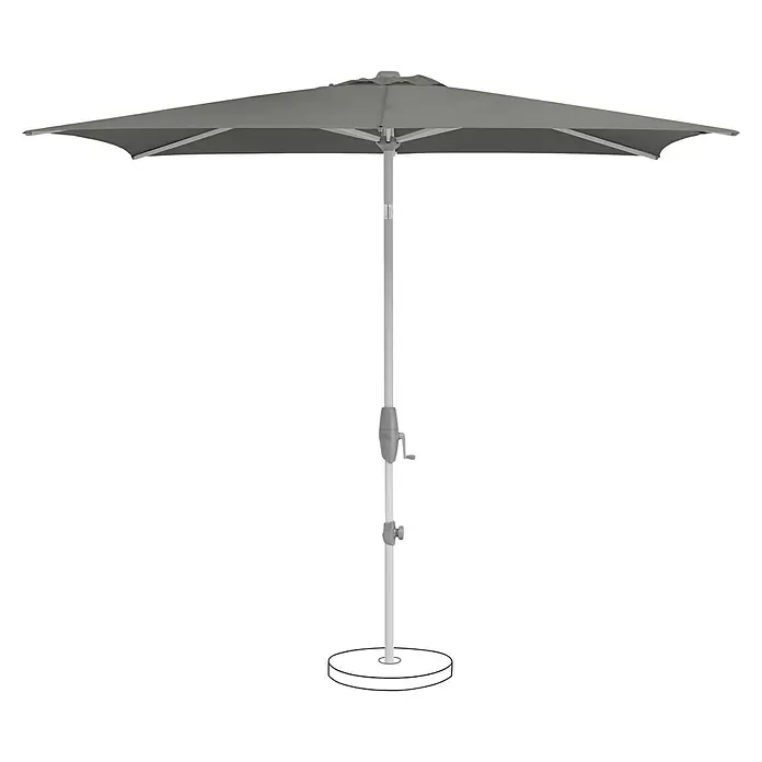 Suncomfort Marktschirm Shell-Turn - Steingrau, Bespannungsmaß (L x B): 250 x 200 cm - Grauer Gartenschirm mit quadratischer Bespannung und stabilem Ständer für den Außenbereich.