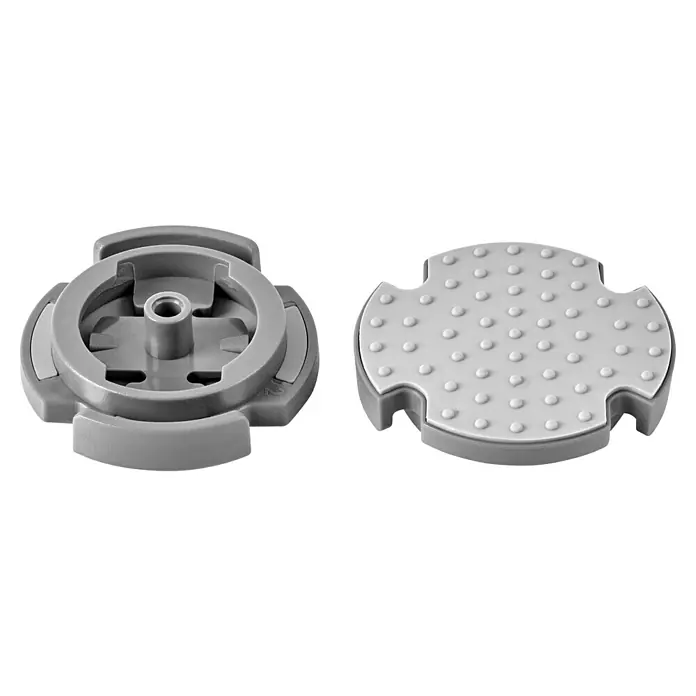 Suncomfort LED-Licht Ambience 2er Set - Passend für: Sonnenschirme - Zwei graue LEGO-Platten mit Noppen und Verbindungsstücken, ideal zum Bauen und Konstruieren.