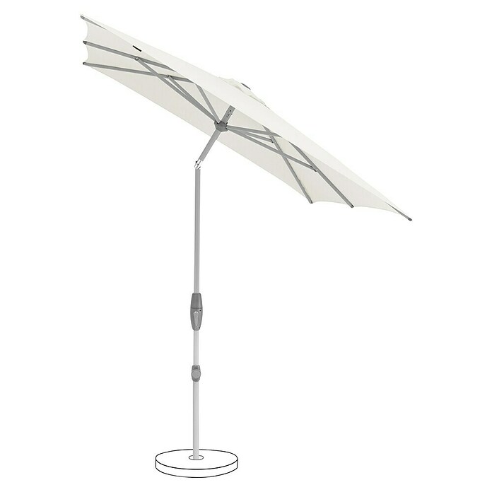 Suncomfort Marktschirm Shell-Turn (Ecru, Bespannungsmaß (L x B): 250 x 200 cm) | BAUHAUS