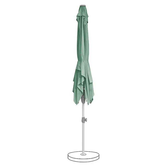 Suncomfort Marktschirm Shell-Turn - Frost Grün, Bespannungsmaß (L x B): 250 x 200 cm - Geschlossener, mintgrüner Sonnenschirm. Ideal für den Garten oder die Terrasse, bietet dieser Schirm Schatten und Schutz vor der Sonne.