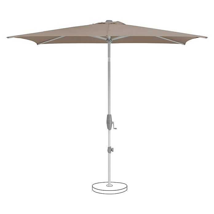 Suncomfort Marktschirm Shell-Turn (Light Taupe, Bespannungsmaß (L x B): 250 x 200 cm) | BAUHAUS