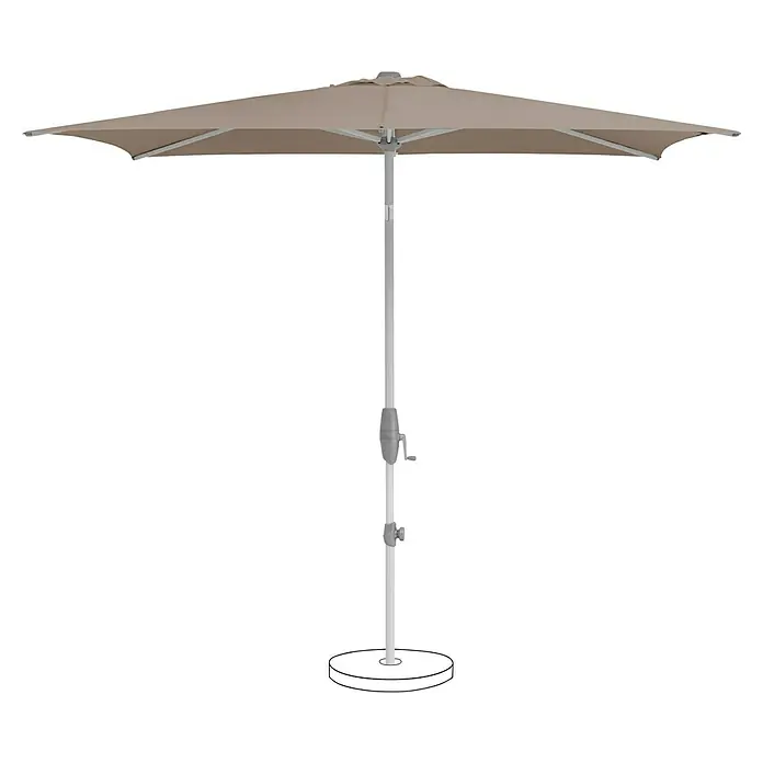 Suncomfort Marktschirm Shell-Turn - Light Taupe, Bespannungsmaß (L x B): 250 x 200 cm - Sonnenschirm in Beige mit stabilem Ständer, ideal für den Garten oder die Terrasse. Schützt vor Sonne und spendet Schatten.