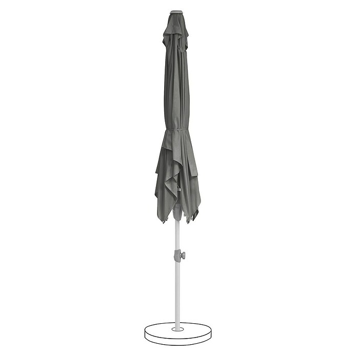 Suncomfort Marktschirm Shell-Turn (Steingrau, Bespannungsmaß (L x B): 250 x 200 cm) | BAUHAUS