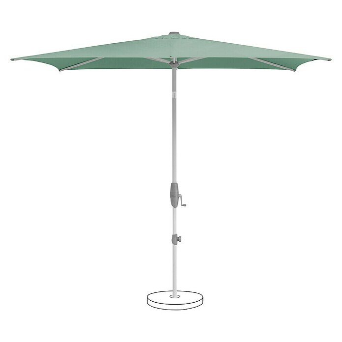 Suncomfort Marktschirm Shell-Turn (Frost Grün, Bespannungsmaß (L x B): 250 x 200 cm) | BAUHAUS