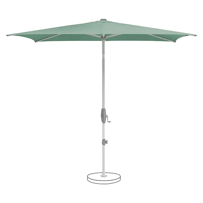 Suncomfort Marktschirm Shell-Turn - Frost Grün, Bespannungsmaß (L x B): 250 x 200 cm - Der elegante Gartenschirm in frischem Grün bietet optimalen Sonnenschutz und ist ein Hingucker auf jeder Terrasse.