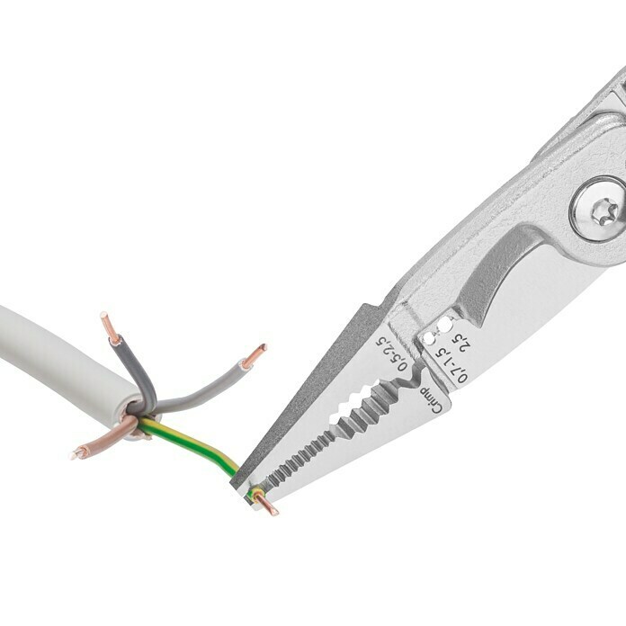Knipex Elektro-Installationszange (Länge: 200 mm, Material Griff: Mehrkomponenten-Hülle, Verchromt)