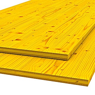 3-Schicht-Schaltafel (300 x 50 x 2,7 cm, Fichte/Tanne, Imprägniert, Gelb)