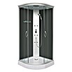 Sanotechnik Quickline Komplettdusche Punto (Eck, 90 x 90 x 209 cm, Schwarz/Silbergrau)