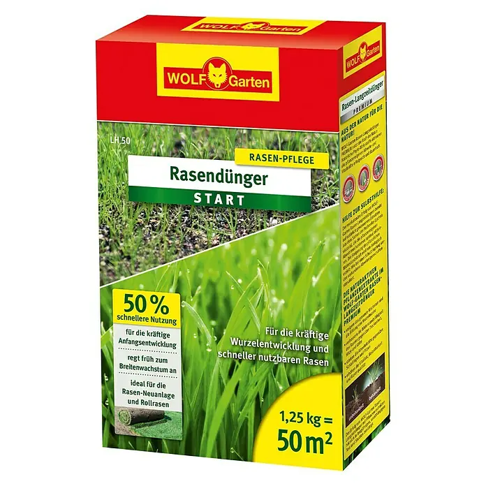 Wolf-Garten Rasendnger mit Unkrautvernichter 2 in 1 (1,5 kg, Max.  Anwendungsflche: 75 m) | BAUHAUS