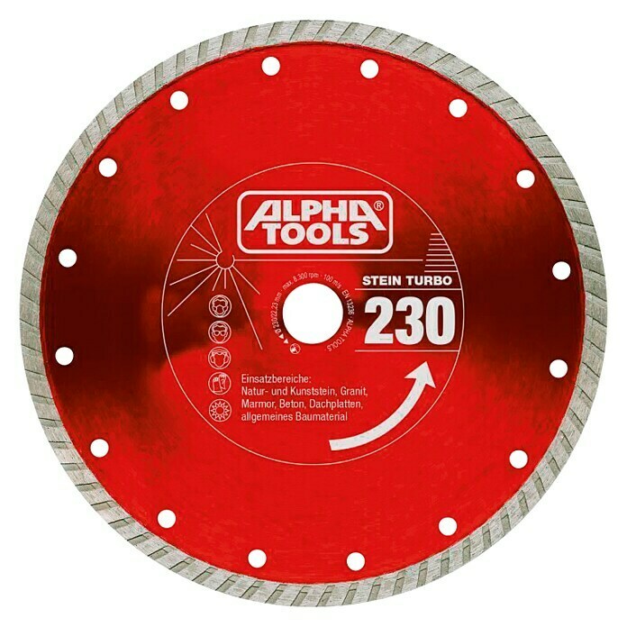 Alpha Tools Diamant-Trennscheiben-Set (Durchmesser Scheibe: 230 mm, Geeignet für: Beton, 2 Stk.)