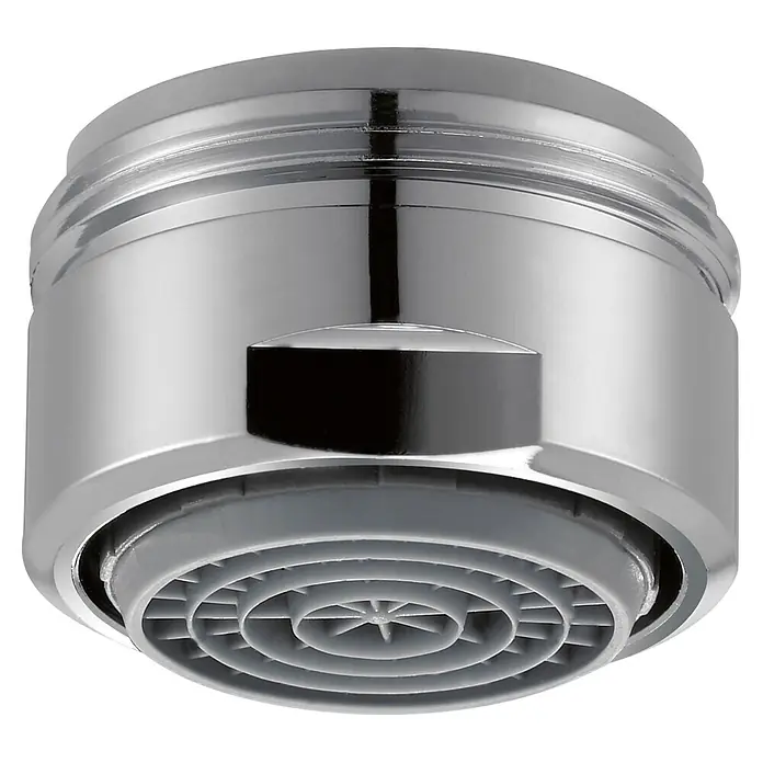 Neoperl Cascade SLC Wassersparstrahlregler - 1 Stk., 9 l/min, Chrom - Bild einer verchromten Wasserhahnbelüfter, der für einen gleichmäßigen Wasserfluss sorgt. Perfekt, um Wasser zu sparen und Spritzer zu reduzieren.