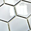 Mosaikfliese Hexagon Uni HX 080 (32,5 x 28,1 cm, Weiß, Glänzend)