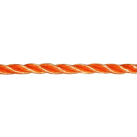 PP-Seil Meterware (Durchmesser: 8 mm, Polypropylen, Orange, 3-schäftig gedreht)