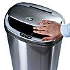 Sensor-Abfalleimer (Fassungsvermögen: 22 l + 28 l, Silber, Halbrund, Edelstahl)