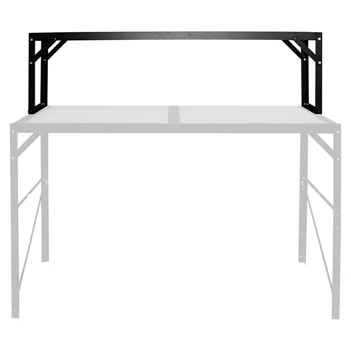 Vitavia Aufsatz für Gewächshaus-Tisch I - 28 x 121 x 39 cm, Schwarz - Abgebildeter schwarzer Schreibtischaufsatz mit robusten Metallstützen zur Verbesserung der Organisation im Arbeitsbereich.